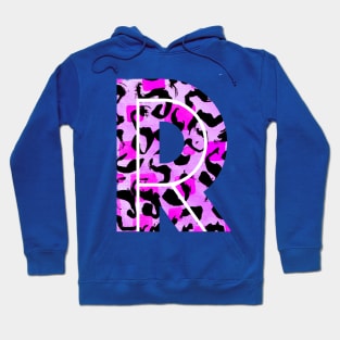 Letter R Watercolour Leopard Print Alphabet Hoodie